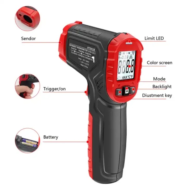 Industrial IR Temperature Gun with Quick and Precise Laser Measurement (-50~600°C) - Image 6